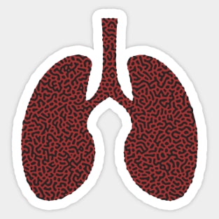 Turing Pattern Lungs (Red Black) Sticker